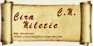 Ćira Miletić vizit kartica